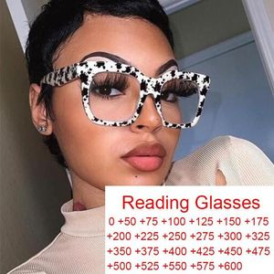 Óculos de sol Retro Opendedizes Reading Glasses Designer de marca Vintage Big Frame Eye For Women Classic Clear Square Opyeglasses 1295q