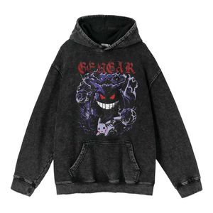 Vintage Japon Anime Hoodies Streetwear% 100 Pamuklu Sweatshirtler Büyük Boy Cadılar Bayramı Hip Hop Haruku Kazak Y2K Giysileri