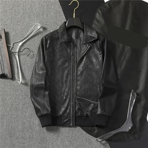 Новая мужская куртка короткая куртка знаменитая дизайнерская куртка черная ветрозащитная кожа