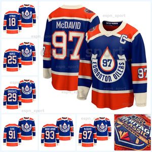 Mens Oilers 2023 Heritage Classic Jersey Edmonton 97 Connor McDavid 29 Leon Draisaitl Jayden Grubbe Ryan McLeod Lane Pederson Zach Hyman Evander Kane Nurse Edmonton