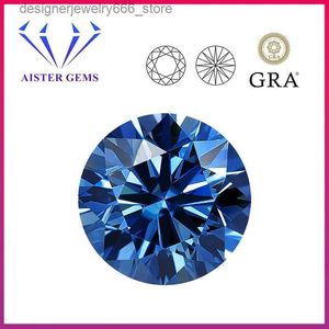 Loose Gemstones Natural Royal Blue Moissanite Stone With Certificate 0.5-5.0ct Round Cut GRA Certified Moissanita Loose Lab Diamond Pass Tester Q231222