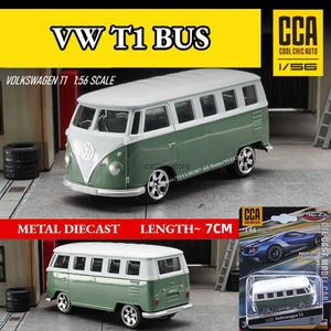 Elektrik/RC Araç Ölçeği 1/64 Metal Mini Otomobil Modeli Volkswagen T1 Otobüs Çoğaltma Minyatür Sanat Aracı Diecast Koleksiyon Oyuncak Çocuk Boyl231223