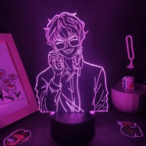 Night Lights Mystic Messenger Game Abbildung 707 Seven Luciel 3D Lamps LED RGB Neon Geschenke für Freunde Schlafzimmer Tisch Buntes Dekor314K