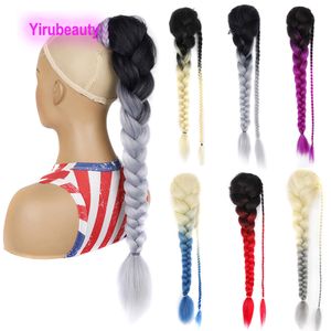 Synthetic Hair Pontails African Dirty Braid Ponytail Ladies Personality Three-strand Long Chemical Fiber Size Color Ponytail