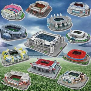 3D Puzzles Yaratıcı DIY 3D Kağıt Bulma Bulma Bulma Futbol Field Montajlı Model Eğitim Oyuncakları Mimarlık Jigsaw Frants hayranları Hediyeleri231223