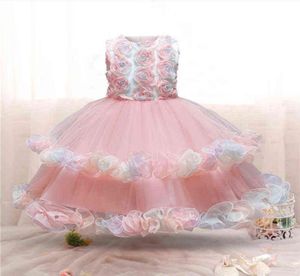 Kızlar prenses elbise çiçek çocuk parti kostümü zarif düğün doğum günü tutu resmi elbiseler çocuk nedime pagent g2205184108951