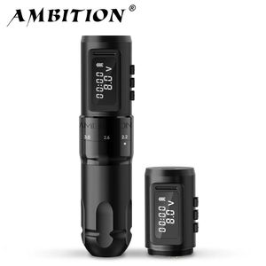 Machine Ambition Marsu Professional Wireless Tattoo Hine Pen Adjustable Stroke 24mm Cartridge 1800mah Coreless Motor Tattoo Artists