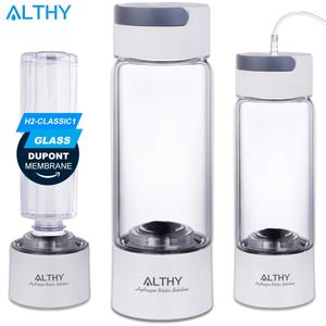 Shaver Althy Hydrogen Rich Water Generator Bottle Glass Cupbody Dupont Spe & Pem Dual Chamber Maker Lonizer H2 Inhalation Device