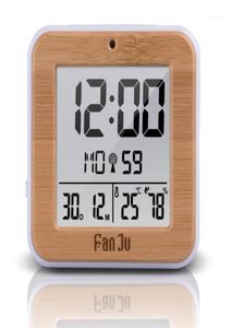 Other Clocks Accessories FanJu FJ3533 LCD Digital Alarm Clock With Indoor Temperature Dual Battery Operated Snooze Date12793599