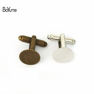 Boyute 20pcs Bronz Gümüş Altın Kaplama Yuvarlak 15mm Düz Pad Cabochon Kempinkler Boş Çerçeve Tepsi Diy Takı Yapma Malzemeleri205f