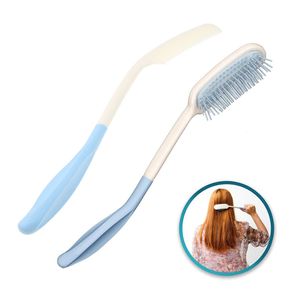 2 adet uzun saplı saç fırçası, yaşlı artrit için saç fırçasına ulaşma saç fırçası eldiven daha kolay stil 231222