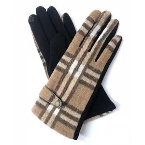 Дизайнерские высококачественные проверки перчаток с пятью пальцами шерстяные шерстяные велосипедные перчатки для мужчин и женских
