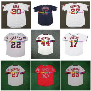 Mike Alabalığı Tim Salmon Nolan Ryan Anaheim Tutkunma Beyzbol Jersey Angels Vladimir Guerrero Jim Abbott Bo Jackson Jim Edmonds Reggie Jackson Wally Joyner S-4XL