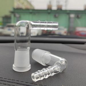 Bong L-Form Glasadapter Dampfpeitsche Shisha Rauchzubehör 14 mm 18 mm männlich weiblich klar 90 Grad rechtwinklig für Wasserpfeifenbongs Q V-Turm