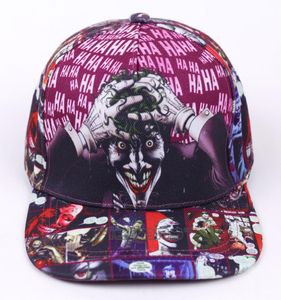 DC Comic the Joker Marka Snapback Cap Moda Baskı Erkekleri Kadınlar Ayarlanabilir Beyzbol Kapakları Yetişkin Hip Hop Hat4305130