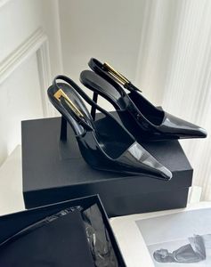 Lüks elbise ayakkabı topuklu ayakkabılar kadın tasarımcı patent deri deri bayan kadın
