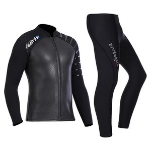 Ceketler Neopren 3mm Erkekler Wetsuit Ceketler Sörf Pantolon Şnorkel Süpürme Tüplü Dalış Sualtı Fishing Spearfishing Giysileri Uçan Surçlu Ekipman