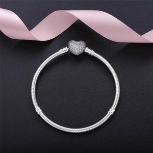 Otantik Sterling Silver Pave Hearts Ch Chain Charms için Orijinal Kutu ile Charm Bilezikleri Kadın Mücevher Kızları El Zincirleri 5706820