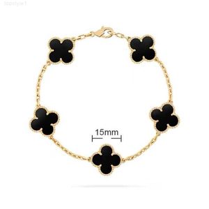 Van 4/four Leaf Cleefly Clover Charm 6 Colors Bracelets Bangle Chain 18k Gold Agate Shell Mother-of-pearl for Women Girl Wedding Wholesalee09
