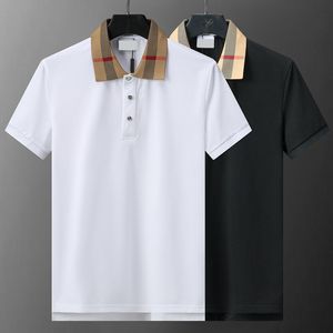 Yeni Tasarımcı Erkekler Polo Gömlek Yakası Kısa Kollu Gömlek Sıradan Marka Saf Pamuk Pamuk Kırışıklık Anti Nefes Alabilir High Street Ticari Moda M-3XLTOP