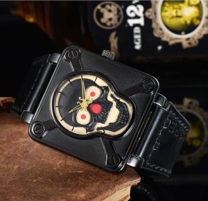 Heiße Herrenuhren, moderne Sport-Armbanduhren, Lederarmband, hochwertiges Quarzwerk, Handgelenk-Super-BR-Uhr, Business-Mann-Dame, quadratische Armbanduhr mit Armband