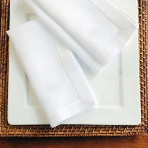 12 Pieces White Napkins Hemstitched Cocktail Napkin For Party Wedding Table Cloth Linen Fabric Cotton Dinner 231225