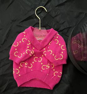 Designer de luxo Autumn/Winter Pink Dog Sweater Classic Letter Logo Pet Cat Sweater