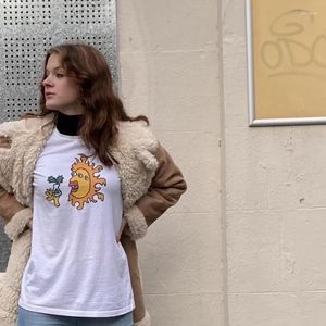 Kadın Tişörtleri Mektubu Baskı Vintage gömlek Kadın Gündelik Yaz Yuvarlak Boyun Kısa Kollu Bebek Tee Kadın Y2K Street Giyim Top 2000'ler Emo