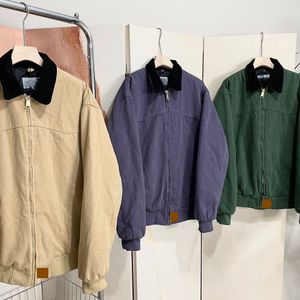 Erkek Ceketler Tasarımcı Ceket Erkek Ceket Zip Ceket 2023 Yeni Erkekler Vintage Ceket Temizlik İş Ceketi Sıcak Kış için Pamuk Klipsi
