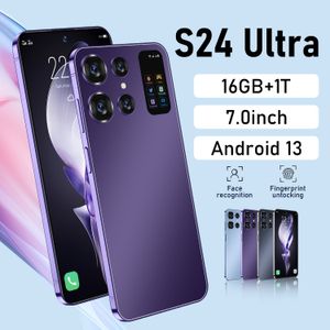 S24 Ultra Cep Telefonları 7.3 HD Ekran Akıllı Telefon Orijinal 16G+1T 5G Çift Sim Celüler Android Kilit açıldı 72MP 6800mah Cep Telefonu Global Versiyon