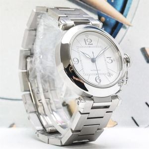 U1 Top Grade AAA 35 мм Паша-де-W31089M7 Watches White Dial Miyota Автоматический хронограф Мужские часы Стопчанка из нержавеющей стали BRACE315K