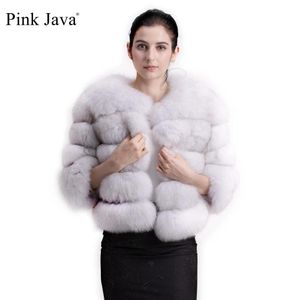Куртки розовый java QC1801 Бесплатная доставка настоящая лиса меховой пальто