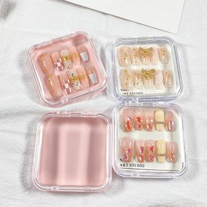 Коробка для хранения ногтей поддельная коробка для хранения ногтей акриловая упаковка для ногтей для ногтей -салона домашнего хранения (розовый/черный/прозрачный/белый)