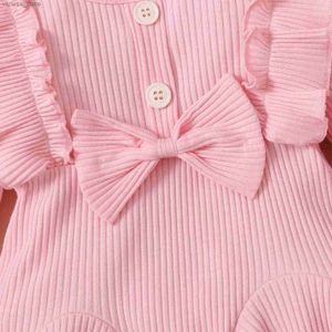 Conjuntos de roupas para bebês recém-nascidos, conjunto de roupas rosa para crianças pequenas com babados e calças com estampa de coração, roupas casuais de princesa para crianças