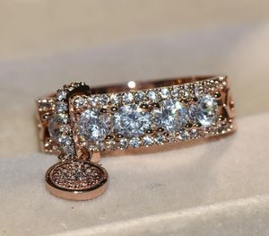 Infinity Yepyeni 2019 Lüks Takı 925 Sterling Gümüş Beyaz Clear Topaz CZ Diamond Key Ring Kadın Düğün Vintage BA1430698