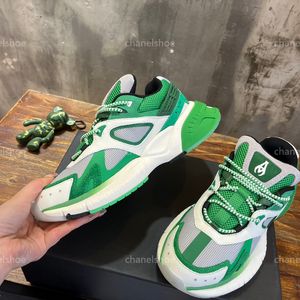 MA RUNNER на шнуровке Bread Sneaker Shoes Роскошные дизайнерские мужские туфли на платформе Сетчатая кожа Stadium Hardware-logo Кожаные кроссовки на открытом воздухе Кроссовки Размер 39-46