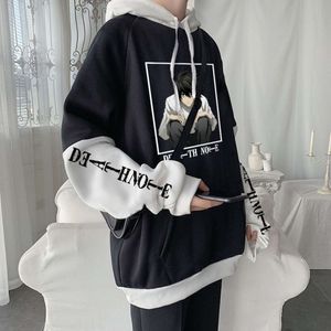 Аниме Death Note L Lawliet Kawaii толстовки с принтом мультфильмов ужасы манга уличная одежда с длинными рукавами Haruku мужские зимние кофты