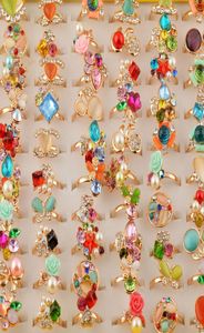 20 pezzi Negozi di gioielli con diamanti Anelli per donne Ragazze 2018 s Anello da donna con strass Colori misti Intero Bijoux Femme Gi7642005