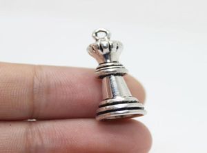 Yeni gelenler 20pcs 26mm x12mm satranç parçası cazibeleri antik gümüş ton 3d piyon parçası takı için cazibe kolye yapı 4135728
