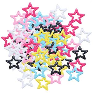 Kolye Küpe Seti içi boş yıldız ara parçası boncuk Arcylic çerçeve Delikli beş sivri boncuklar pentagramlar küpe için telefon anahtarlık