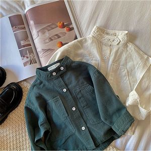 Spring Autumn Clothes Girls Boys Casual Long Sleeve Button Shirt Baby Kids Children Leisure Cardigan Blouse 80-140cm 231226