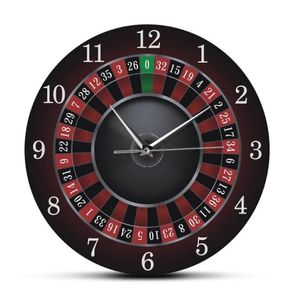 Настенные часы с покером, рулеткой и черным металлическим каркасом, игровая комната в Лас-Вегасе, настенный художественный декор, часы, часы, подарок для казино8854121