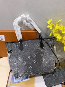 Lüks bayan tasarımcı çanta asla gm tam tote çanta çanta bayanlar omuz crossbody çanta çiçek denim tuval deri çanta zapped kese yüksek kalite