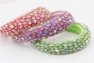 10 yeni stil barok tam kristal kafa bandı saç bantları kadınlar için renkli elmas kafa bandı saç kasnağı moda parti mücevherleri Accesso3502208