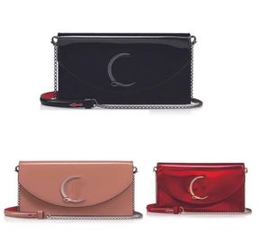 Роскошная дизайнерская сумка CL с заклепками Высококачественная женская кожаная сумка ручной работы Классическая модная сумка с красным дном Сумка через плечо Бесплатная доставка
