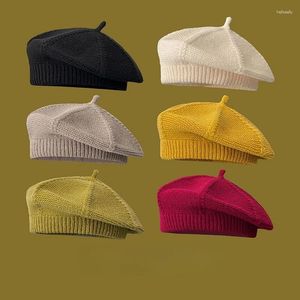 Berets Beret Beanie Caps para Mulheres Pele Livre Bonnet Crochet Knit Hat Kippa Lã Quente Algodão Itens de Inverno Japão Coréia Moda