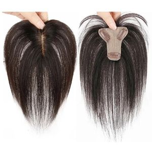 Bangs Bangs Human Hair Toppers For Women Clip In Topper With 3D Air Bangs 7cmx8cm Hairpieces for Mild Hair Loss Volume Cover Grey Hair 2