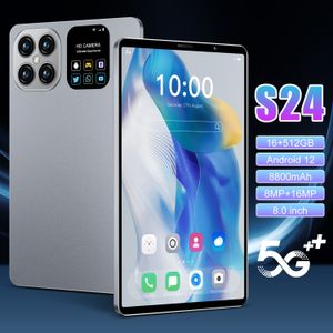 S24 Ultra 16G+512 GB 8.0 polegadas Android Telefone 48mp+72mp 8800mAh 5g Rede de telefone Dual SIM 10 Core Desbloqueio Tablet Globle Phone