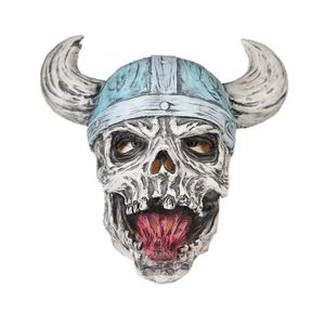 Maskeler Yetişkin Festivali Çirkin Lateks Korku Maskesi Cadılar Bayramı Partisi Viking Pirate Kask Kafatası Cosplay Cadılar Bayramı Kostüm Props Headgear