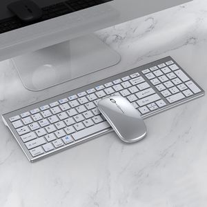 Серая беспроводная клавиатура Bluetooth 5,0 2,4G, комбинированная перезаряжаемая полноразмерная беспроводная клавиатура для ноутбука, ноутбука